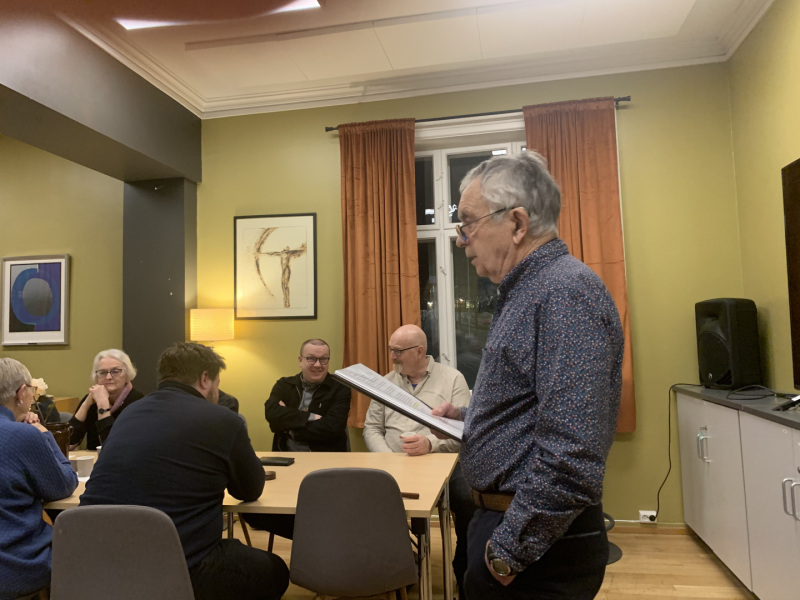 Jacob Skogan, veterinær med lang praksis,  var kveldens foredragsholder med tema Dyrevernets utvikling i Norge.